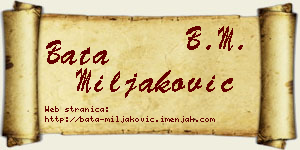 Bata Miljaković vizit kartica